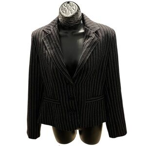 Cabi Joey Pinstripe Blazer Size 6 Black & Gray